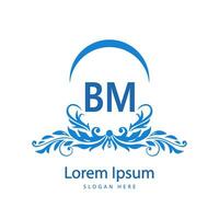 bm letra logo diseño vector