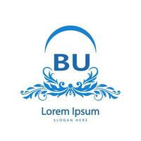 bu letra logo diseño vector