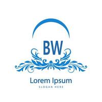 bw letra logo diseño vector