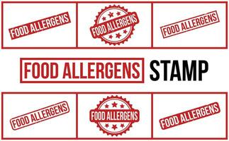 Food Allergens Rubber Stamp Set Vector