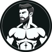 Sculpted Excellence Monochrome Bodybuilding Artistry in Vector Flexing Artistry Black Vector Design of Muscular Showcase