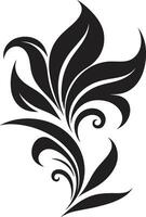 Black Floral Silhouette Filigree Black Floral Vector