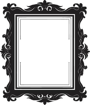 Resplendent Abundance Monochrome Royal Floral Embellishments Ornate Garden Black Vector Craft of Royal Decorative Florals