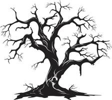 eterno decaer negro vector arte de un muerto árbol marchito oscuridad monocromo representación de un sin vida árbol
