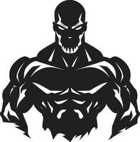 Black Muscle Melody Vector Sculpted Elegance Dynamic Muscle Artistry Monochromatic Fitness