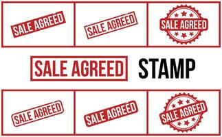 Sale Agreed Rubber Stamp Set Vector