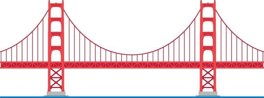 Golden Gate Bridge, San Francisco, USA. Isolated on white background vector illustration.