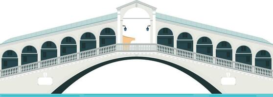 Rialto Bridge, Venice, Italy. Isolated on white background vector illustration.