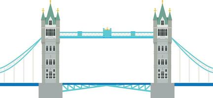 Tower Bridge, London, UK. Isolated on white background vector illustration.