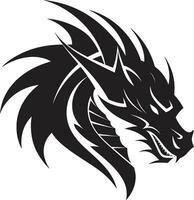 negro serpientes reinado monocromo vector de el dragones poder místico guardián negro vector representación de el monocromo continuar
