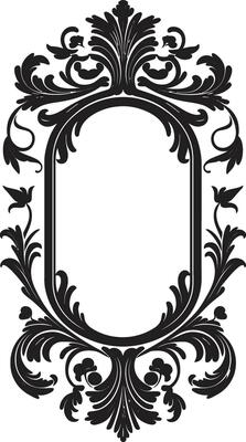 Luxurious Blooms Monochrome Craft with Royal Flourish Noble Tapestries Black Vector of Royal Decorative Floral Art