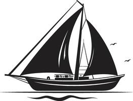 náutico noir Odisea barco vector Arte viaje a tranquilidad vector barco silueta