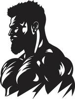 Dynamic Iron Physique Fitness Vector Precision Silhouetted Resilience Black Bodybuilder Art