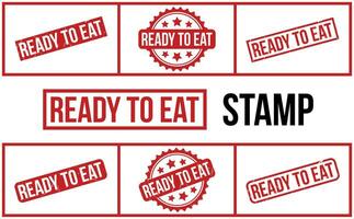 Ready To Eat Rubber Stamp Set Vector