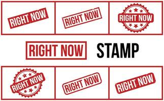 Right Now Rubber Stamp Set Vector