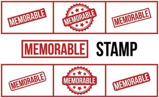 Memorable Rubber Stamp Set Vector