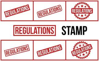 Regulations Rubber Stamp Set Vector