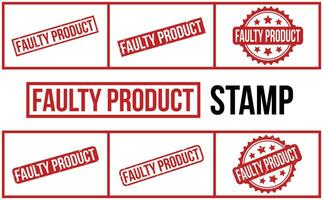 Faulty Product Rubber Stamp Set Vector