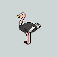 Pixel art illustration Ostrich. Pixelated Ostrich. Ostrich bird pixelated for the pixel art game and icon for website and video game. old school retro. vector