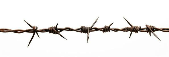 A barbed wire isolated on white background. Generative AI photo