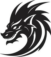 Midnight Sovereign Black Vector of the Dragons Eerie Majesty Black Serpents Reign Monochromatic Vector of the Dragons Power