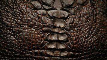 A crocodile skin texture background. Generative AI photo