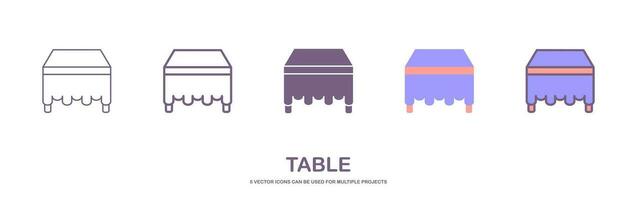 Set of flat Table Icon Design Illustration. table vector illustration. icon sheet