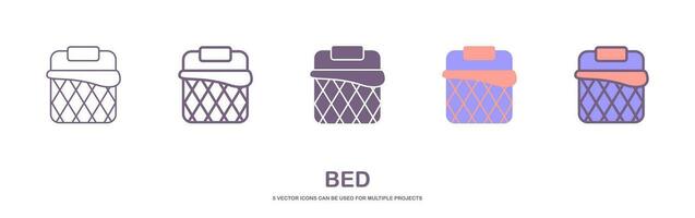 set of bed icons. sign design illustration. isolated on white background. vector