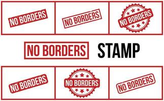 No Borders Rubber Stamp Set Vector