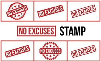 No Excuses Rubber Stamp Set Vector