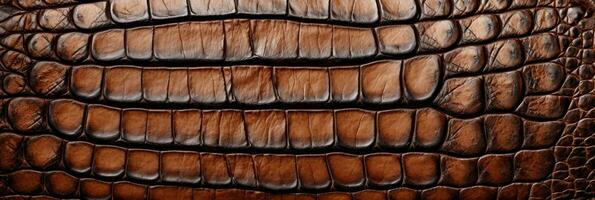 A crocodile skin texture background. Generative AI photo