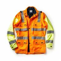 Reflective work jacket isolated on white background. AI Generative photo