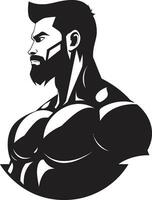 Strength Unleashed Monochromatic Bodybuilding Artistry in Vector Flexing Dominance Black Vector Tribute to Muscular Excellence