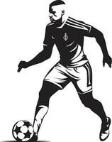 The Winning Score Black Vector Art of Football Triumph Game Changing Artistry Monochrome Football Players Strength