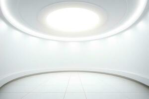 Abstract futuristic architecture background, Minimal technology white backdrop, Generative AI illustration photo
