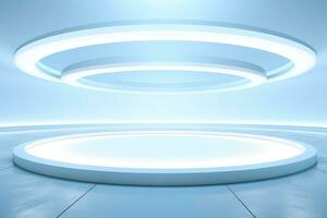Abstract futuristic architecture background, Minimal technology white backdrop, Generative AI illustration photo