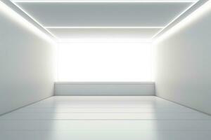 Abstract futuristic architecture background, Minimal technology white backdrop, Generative AI illustration photo