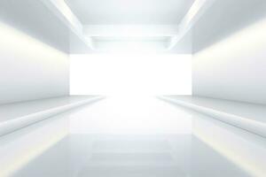Abstract futuristic architecture background, Minimal technology white backdrop, Generative AI illustration photo