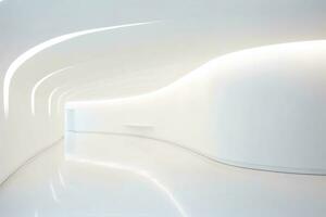 Abstract futuristic architecture background, Minimal technology white backdrop, Generative AI illustration photo