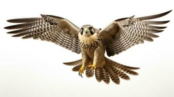 Peregrine falcon bird on white background. Generative AI photo