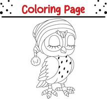 Cute Owl coloring page for kids vector