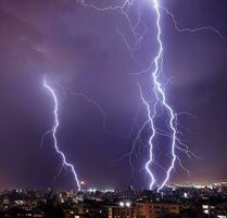 Lightning in the city photo