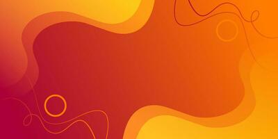 Abstract blackground orange color curve with modern line and shape, Gradient fluid shapes vector