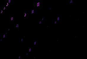 oscuro púrpura, rosado vector textura con musical notas
