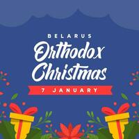 Happy Orthodox Christmas Berlarus illustration vector background. Vector eps 10