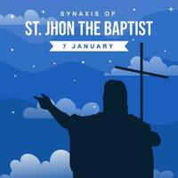 Synaxis of St. Jhon the Baptist illustration vector background. Vector eps 10