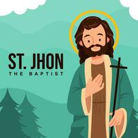 Synaxis of St. Jhon the Baptist illustration vector background. Vector eps 10