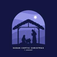 Happy Copctic Christmas Sudan illustration vector background. Vector eps 10