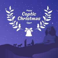 Happy Egypt Coptic Christmas illustration vector background. Vector eps 10
