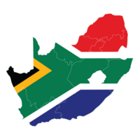 Map of South Africa with national flag png